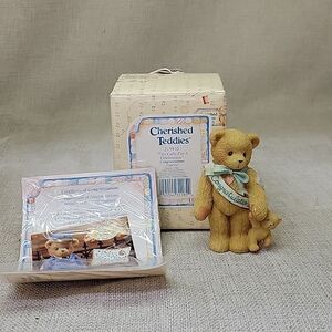 Cherished Teddies Bear "This Calls for a Celebration" Congrats Figurine 1997 w/b